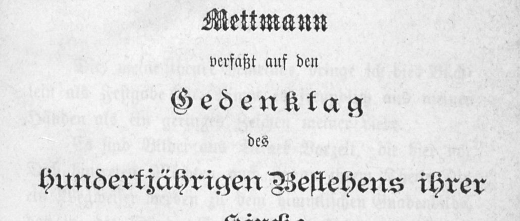 Geschichte der evangelischen Gemeinde Mettmann